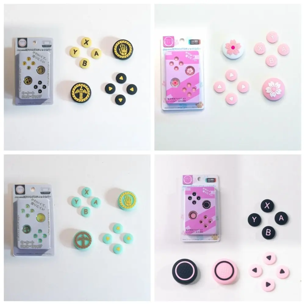 New Silicone D-pad Cross Button Soft Colourful ABXY Key Sticker Durable Game Accessories for Switch Oled NS Joy-con