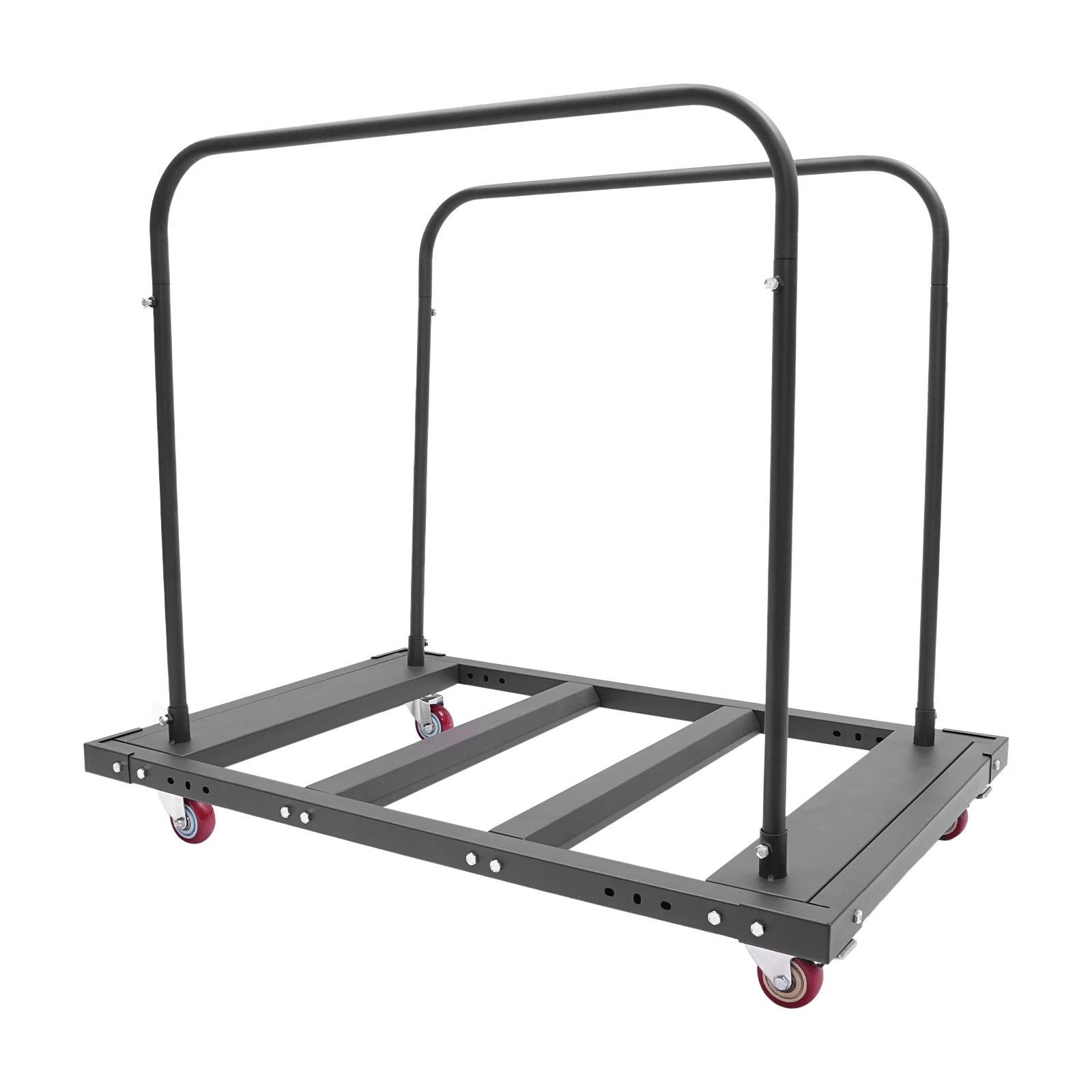 Gerobak Meja Lipat Tugas Berat dengan Roda untuk Garasi Rumah Gudang Hotel Jarak Dapat Disesuaikan untuk Sekolah, Kantor, Tempat Acara
