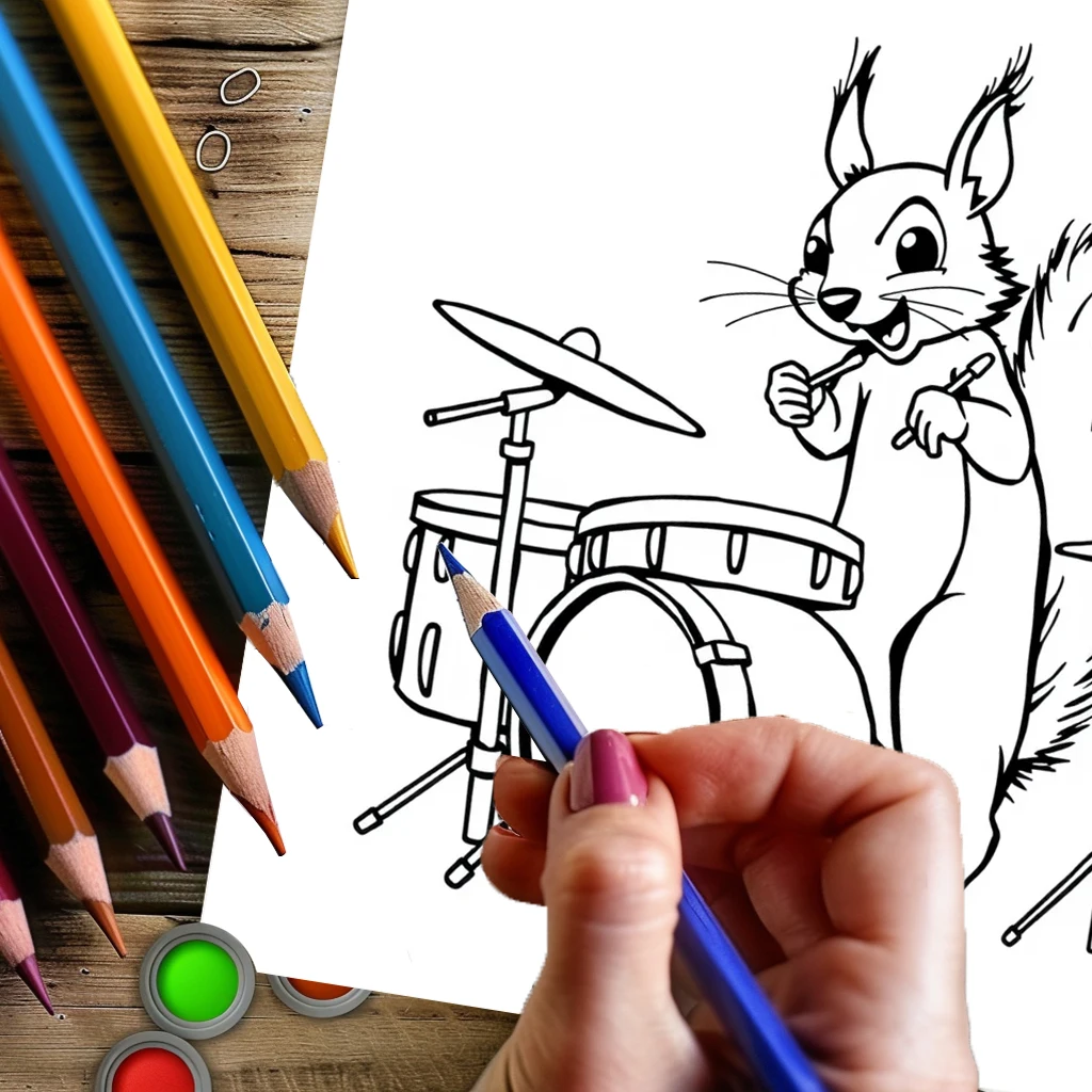 28 صفحة كتاب تلوين موسيقي الحيوانات لتقليل التوتر للبالغين |   كتاب تلوين لتخفيف التوتر وتقليل المزاج