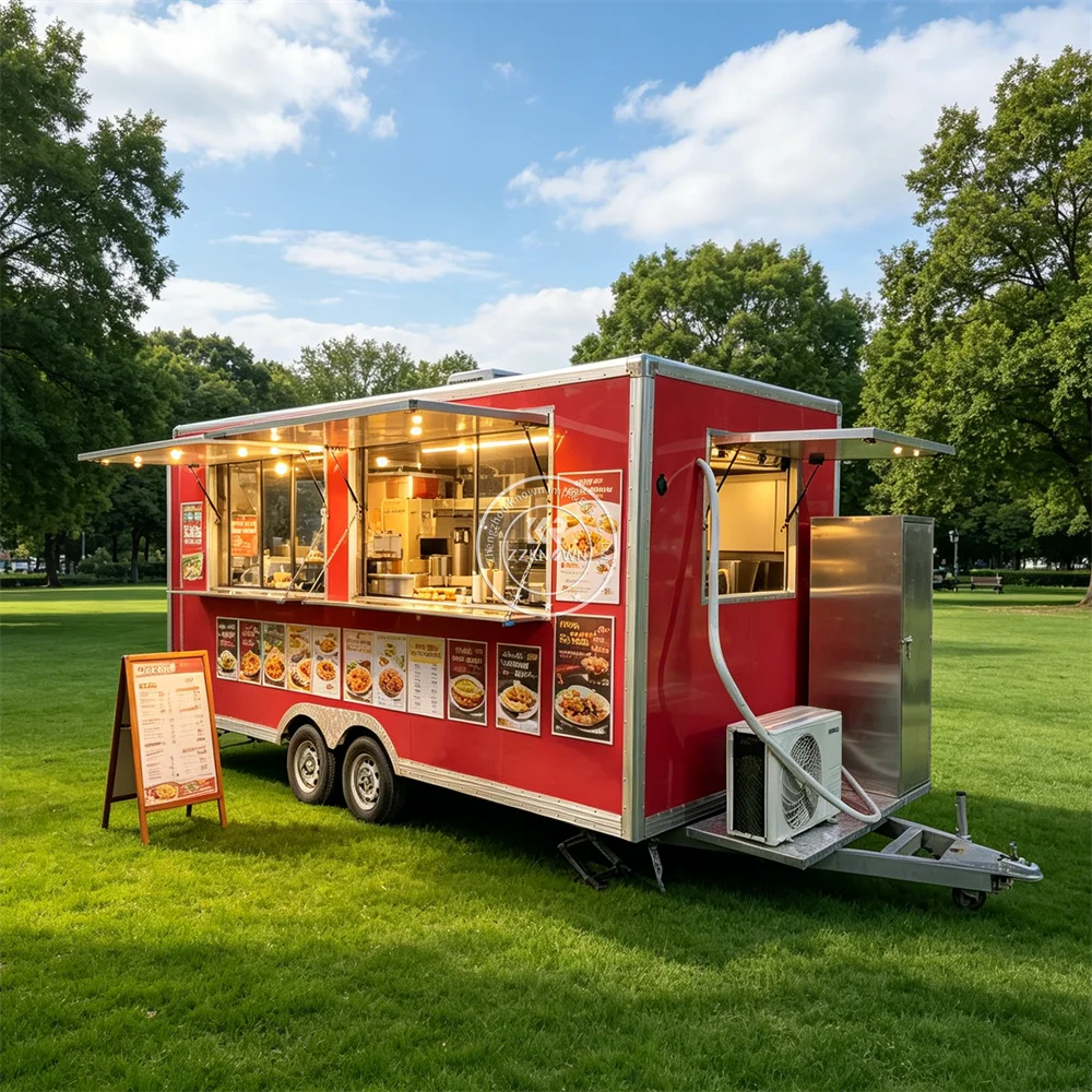 

Mobile Food Trailer Taco Pizza Coffee Cart Customized Ice Cream Cart Concession Food Truck Fully Equipped