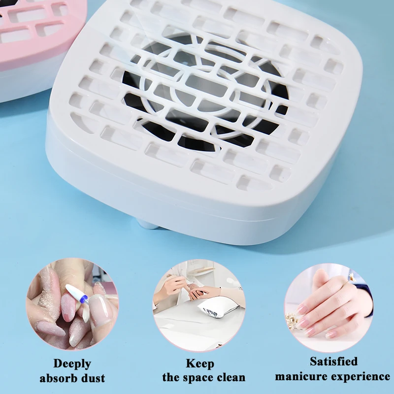 USB Mini Nail Vacuum Cleaner With Remove Filter Strong Suction Nail Dust Collector Nail Art Vacuum Dust Cleaner Extractor Fan
