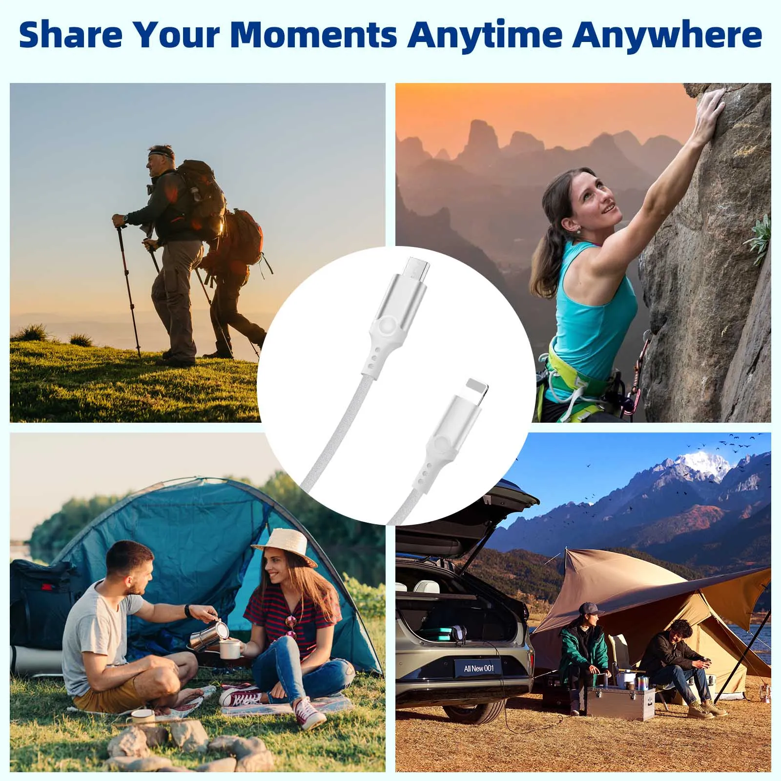 MFi معتمد البرق إلى مايكرو USB كابل محول الكاميرا OTG استيراد صور فيديو النايلون مضفر لكانون M6 سوني A7 نيكون DSLR