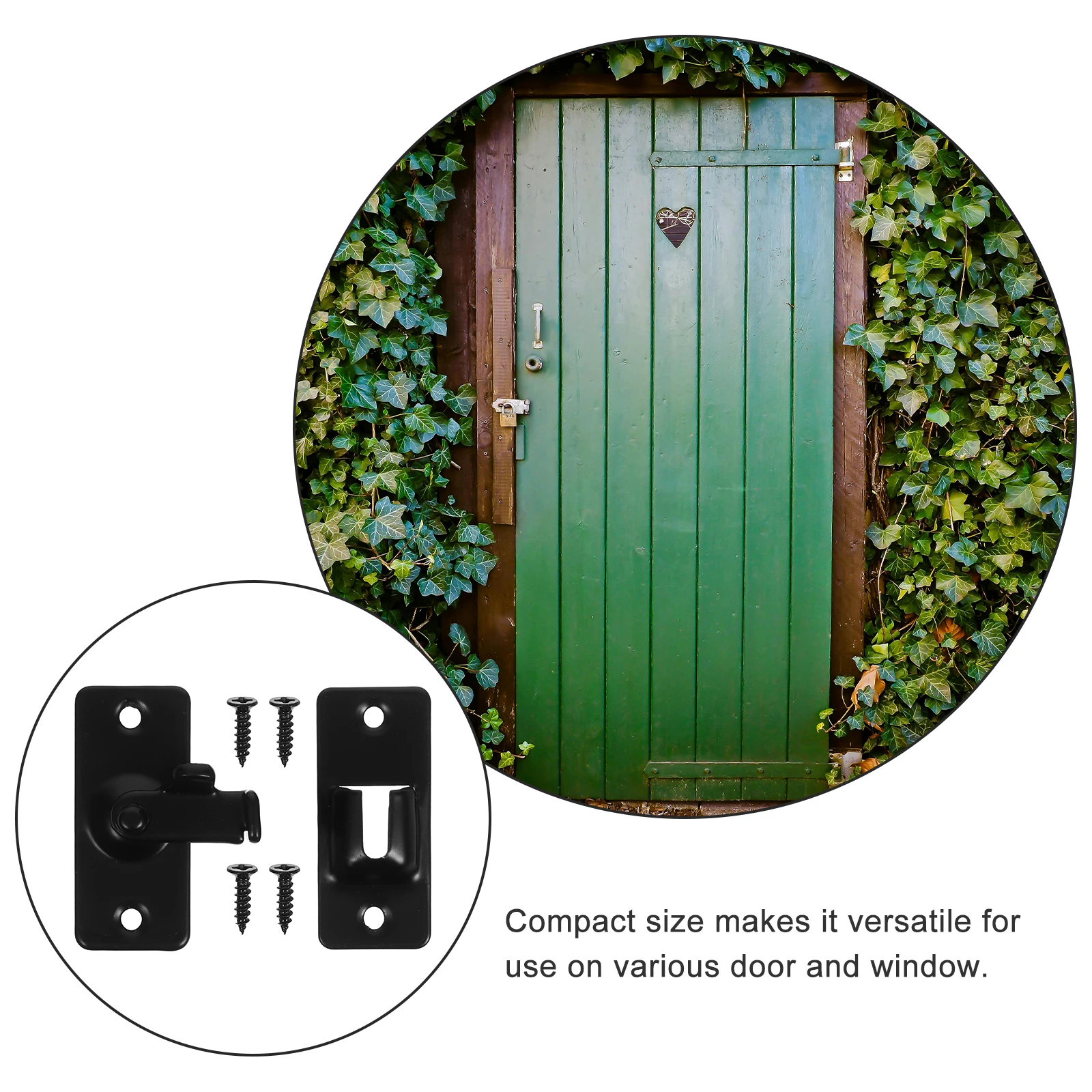 

1 Set Stainless Steel 90 Degree Garden Gate Hasp Black Clasp Barn Latches Security Garage Sliding Pocket Latch Gate Latch Door