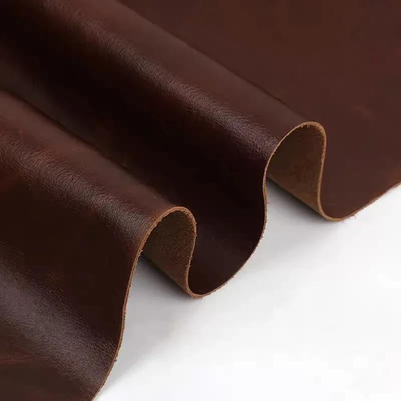 Braunes Rindsleder mit feiner Maserung, Retro-Sitzbank, Sofa-Bank-Renovierung, Oberlederstoff, Ölwachs-Rindsleder-Material – Detail 2
