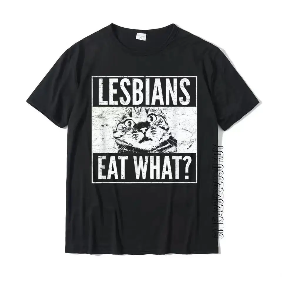 Camiseta divertida de lesbianas para hombre, camisa con diseño de gato, LGBT, Humor, Hip Hop, algodón, verano, 80180