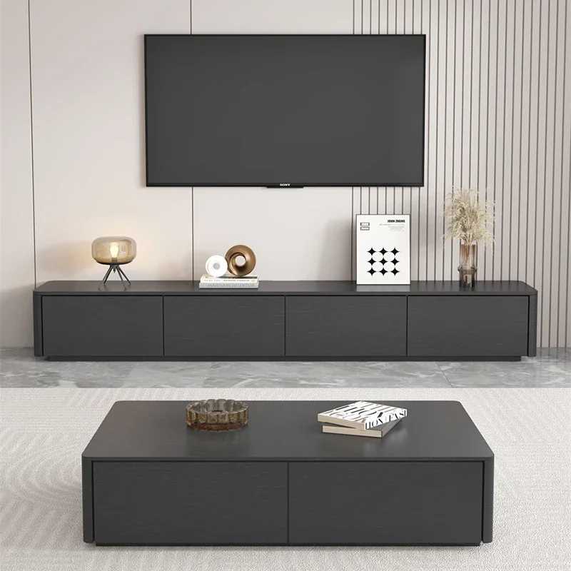 Console Stand Tv Stand Cabinet Floor Aesthetic Solid Wood Black Tv Stand Cabinet House Hotel Gamer Pc Nordic Furnitures