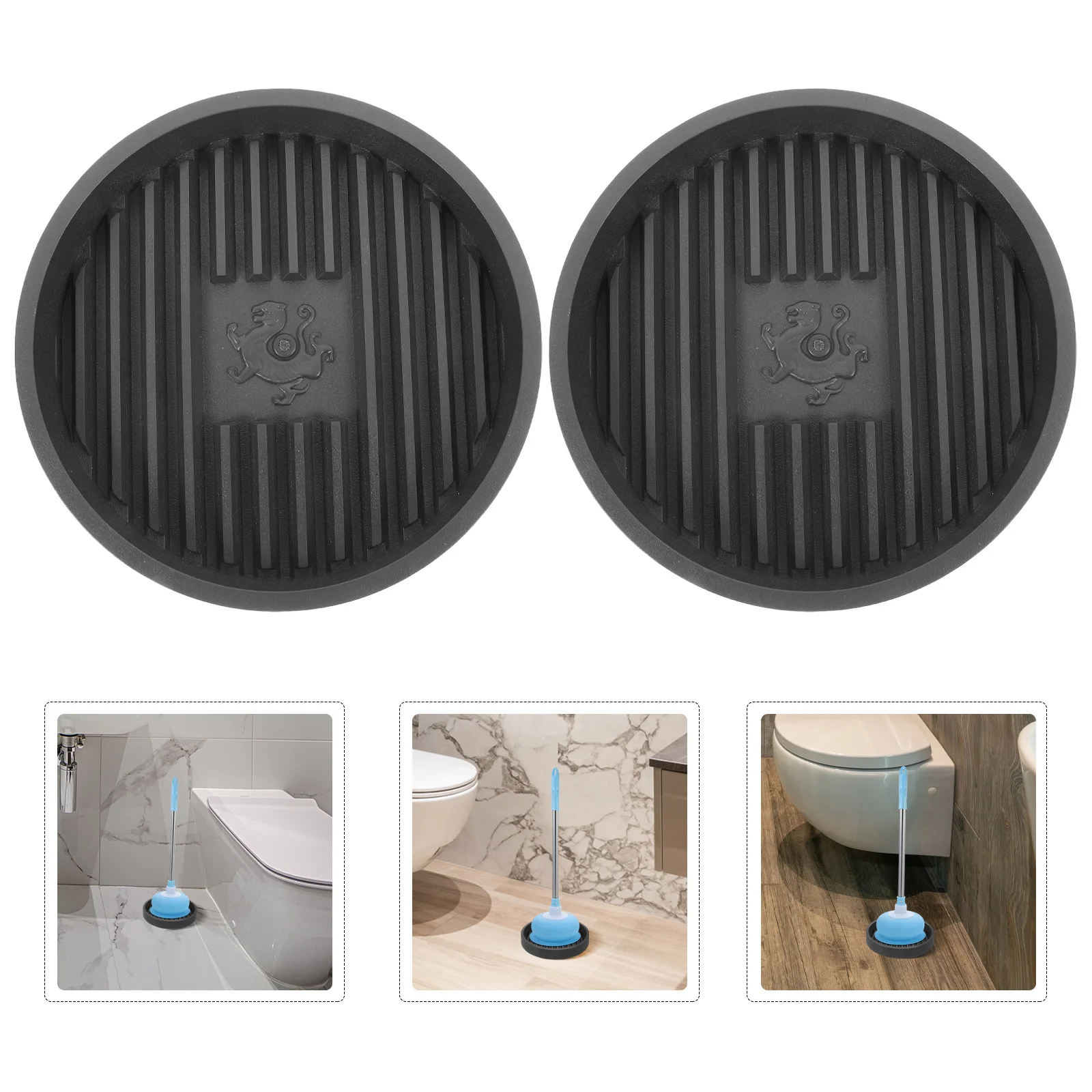 

2pcs Drip Tray With Storage Mat Drying Holder Toilet Base Plunger Drip Catcher Toilet Plunger Stand Garden Tool Organizer