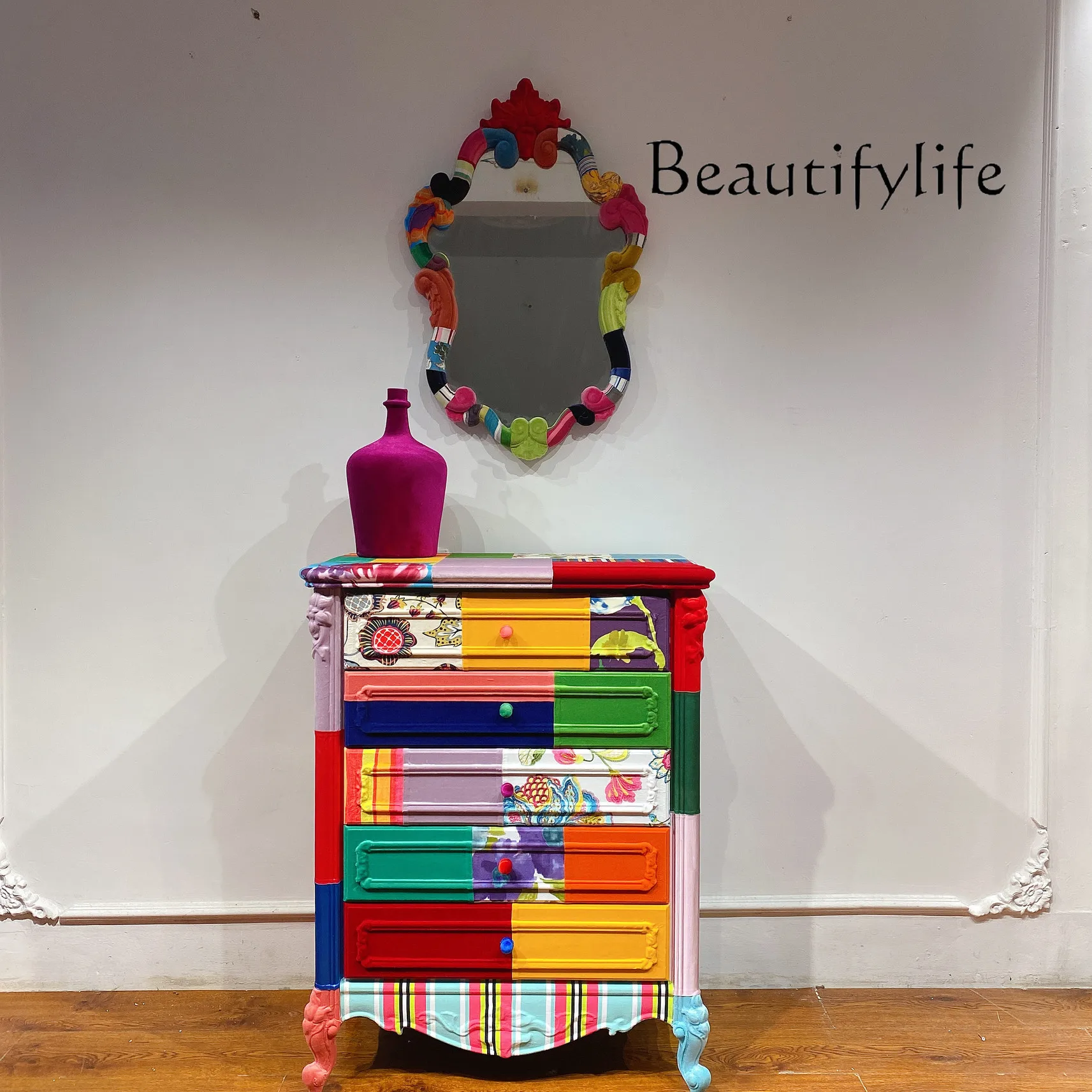 

Solid wood simple modern living room locker bedroom American designer style high-end fashion