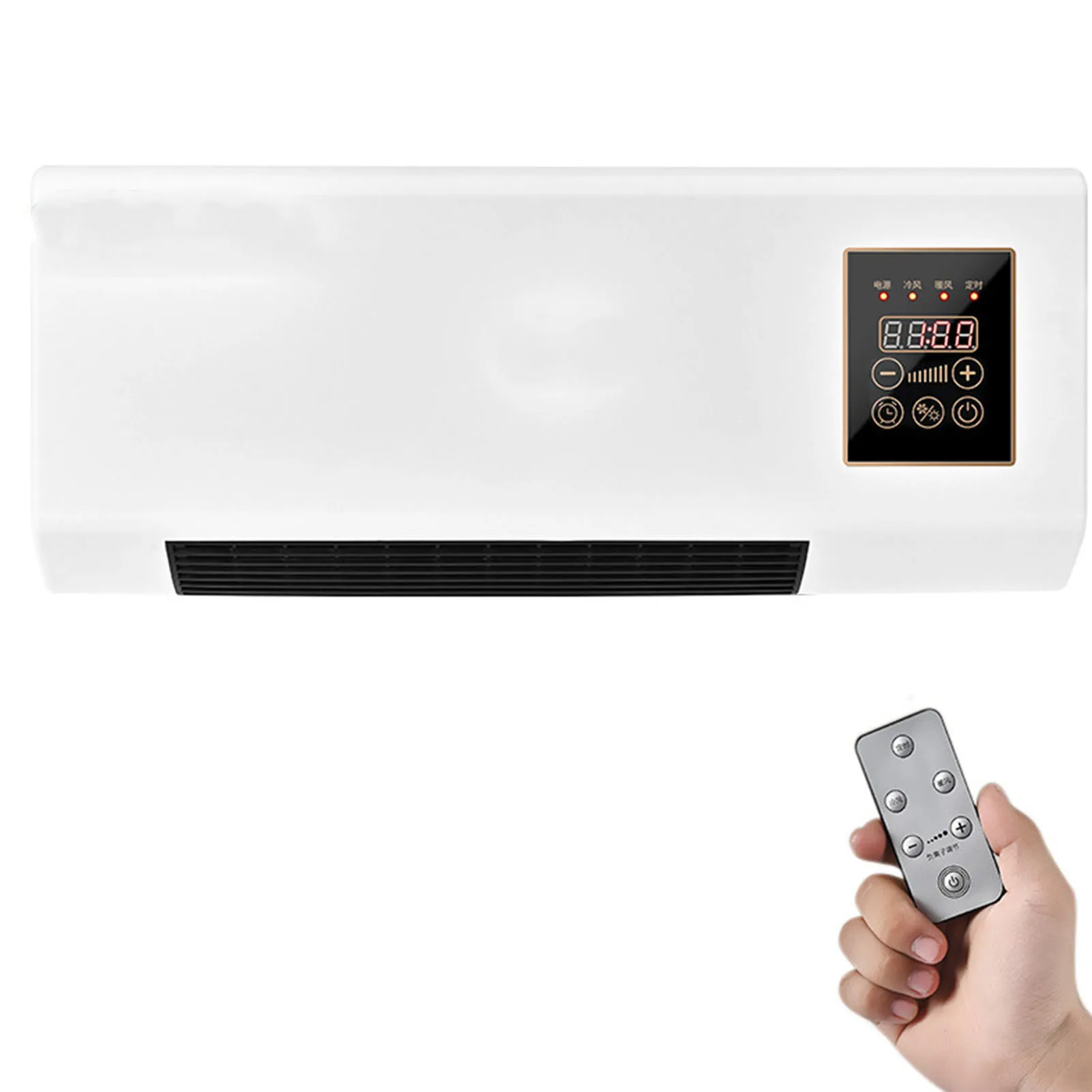 Aire acondicionado pequeño, ahorro de espacio, 1800W, aire acondicionado montado en la pared, fresco, cálido, doble uso con Control remoto para dormitorio