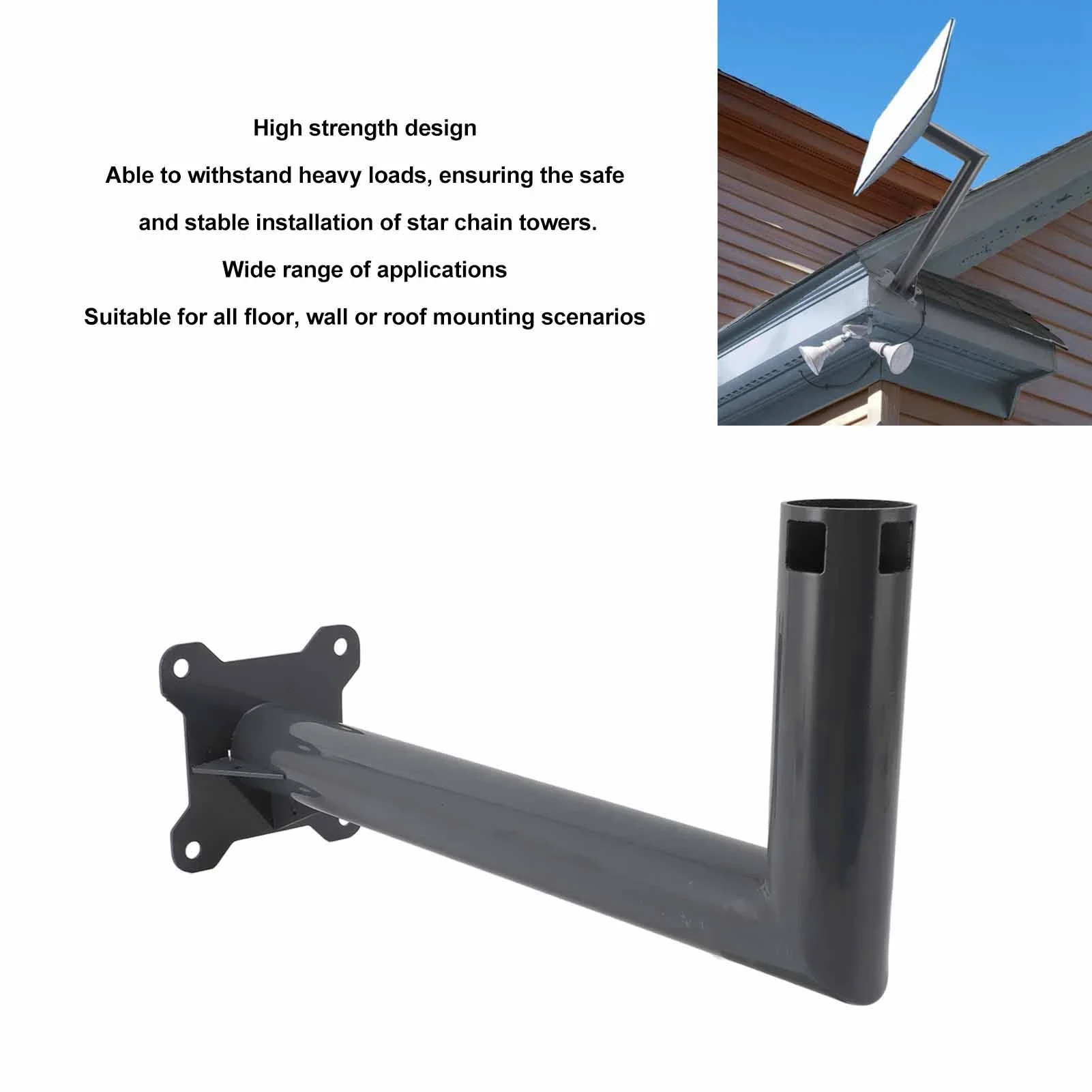 Mounting Kit for Starlink Aluminum Alloy Heavy Duty Satellite Internet Dish Pole Mount for Roof Wall Long Type