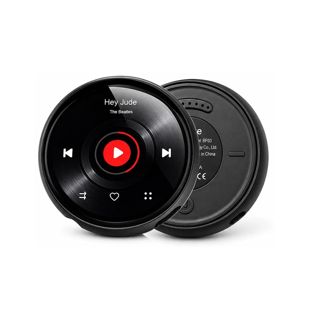 Bluetooth 5.3 MP3-Player Retro Vinyl-Platten-Display Tragbarer Musikplayer 32GB 64GB Verlustfreier Walkman mit Lautsprecher, Wecker und Trageschlaufe
