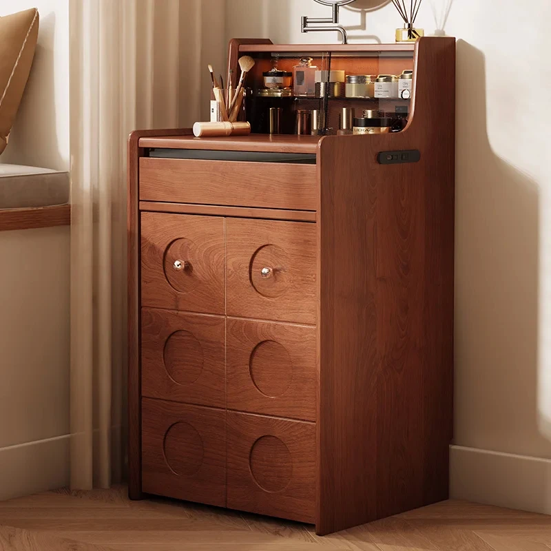 

Средневековый комод для небольшой квартиры, спальни, полностью из цельного дерева, встроенный столик для макияжа в стиле ретро