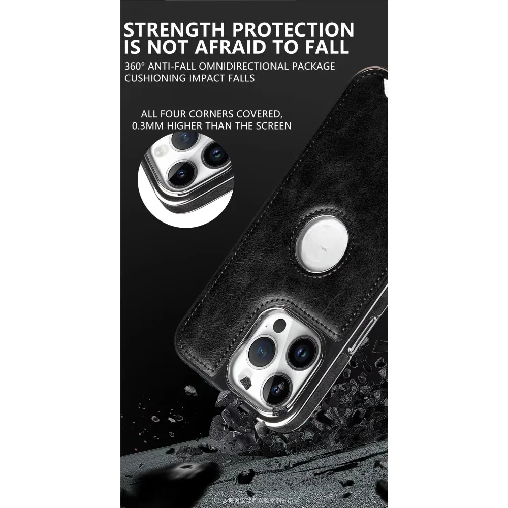 Skórzane etui na telefon iPhone 16 Pro max do iPhone'a 16 15 Plus 14 13 12 Pro Max Wstrząsoodporne etui ochronne