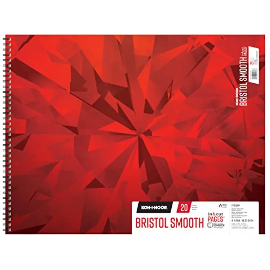 

1" " Bristol Paper Pad with In and Out Pages 270 GSM Side Wire-Bound 20 Sheets per Pad 2604613
