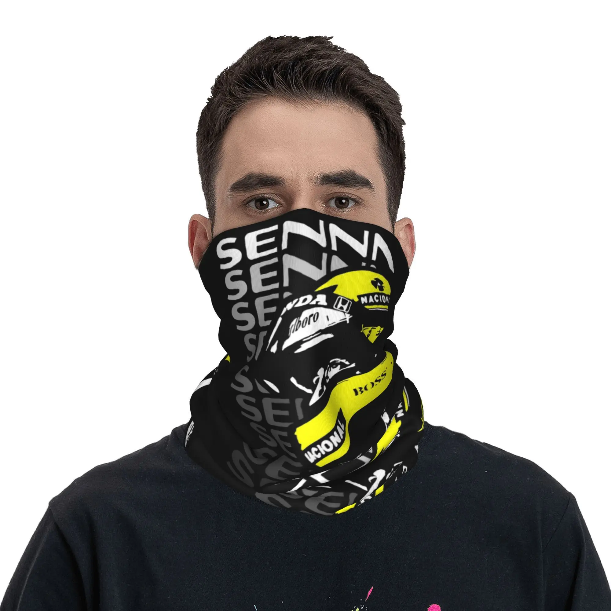 The Best Ayrton Senna Bandana Neck Gaiter Printed  Wrap Scarf Multi-use Headband Running Unisex Adult Breathable