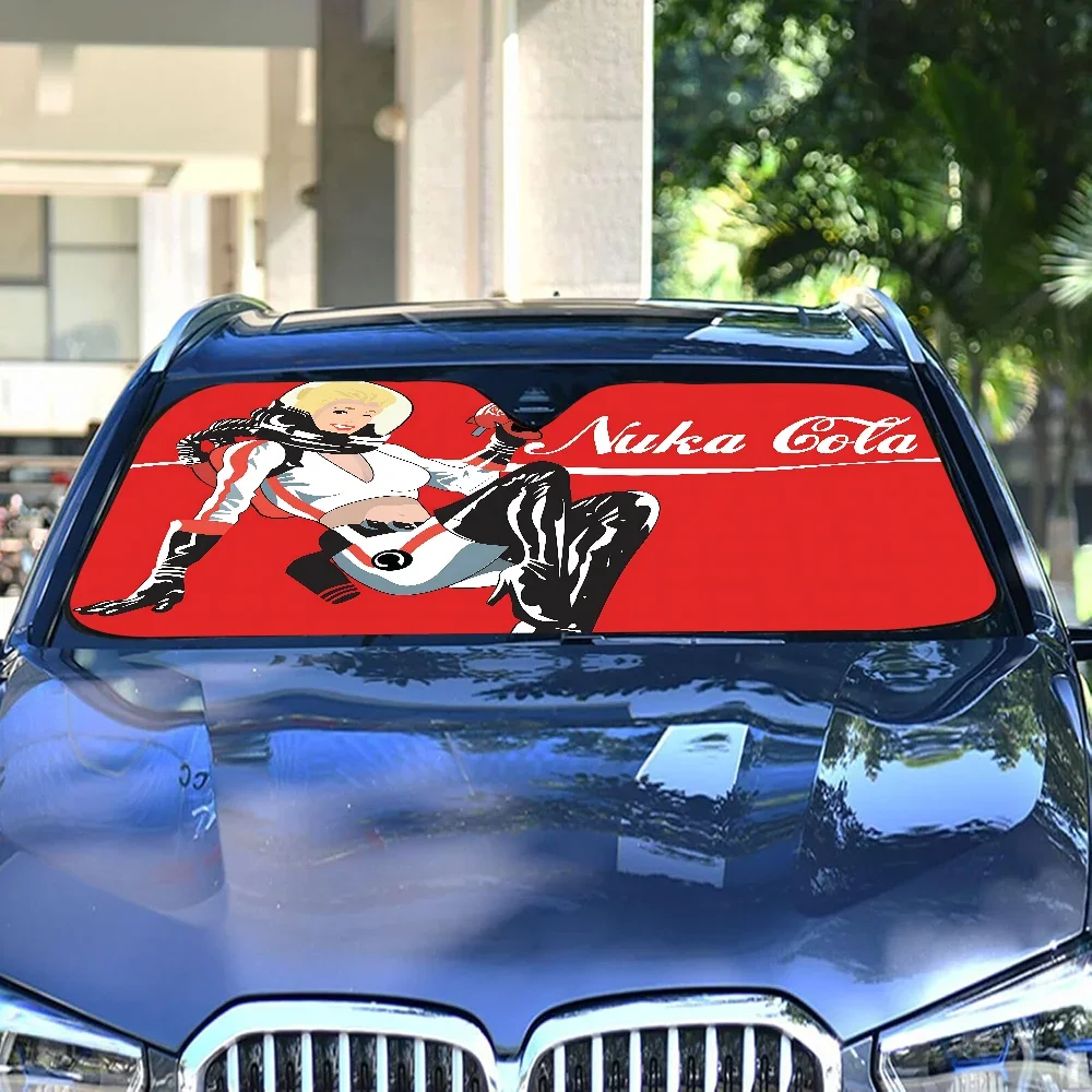 Classic N-Nuka C-Cola Drink Car Sunshade Window Sunshade Sunblock Front Windshield Front Baffle Double Ring Sunshade