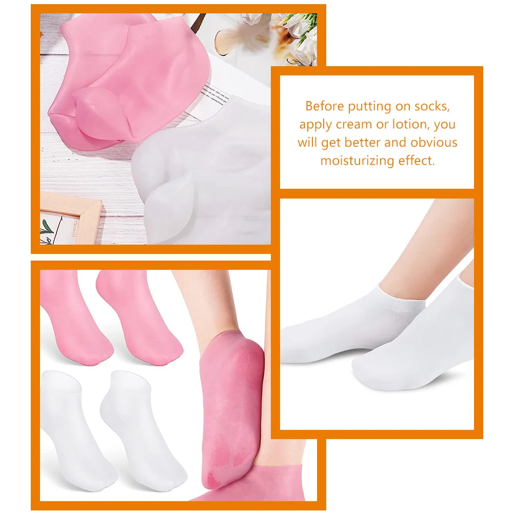 

2Pairs Moisturizing Foot Care Socks Dry Cracked Feet Protective Softening Foot Cover Spa Use Moisturizing Repairing Socks