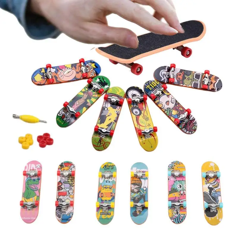 Finger Skateboards 12pcs Mini Skateboard Fingerboards Finger Toy Gift For Kids Children Finger Skater For Teen Adult Party Favor