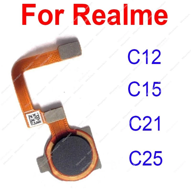 

For Realme C12 C15 C21 C25 Fingerprint Sensor Power Button Flex Cable Fingerprint Sensor Home Unlock Touching Flex Parts