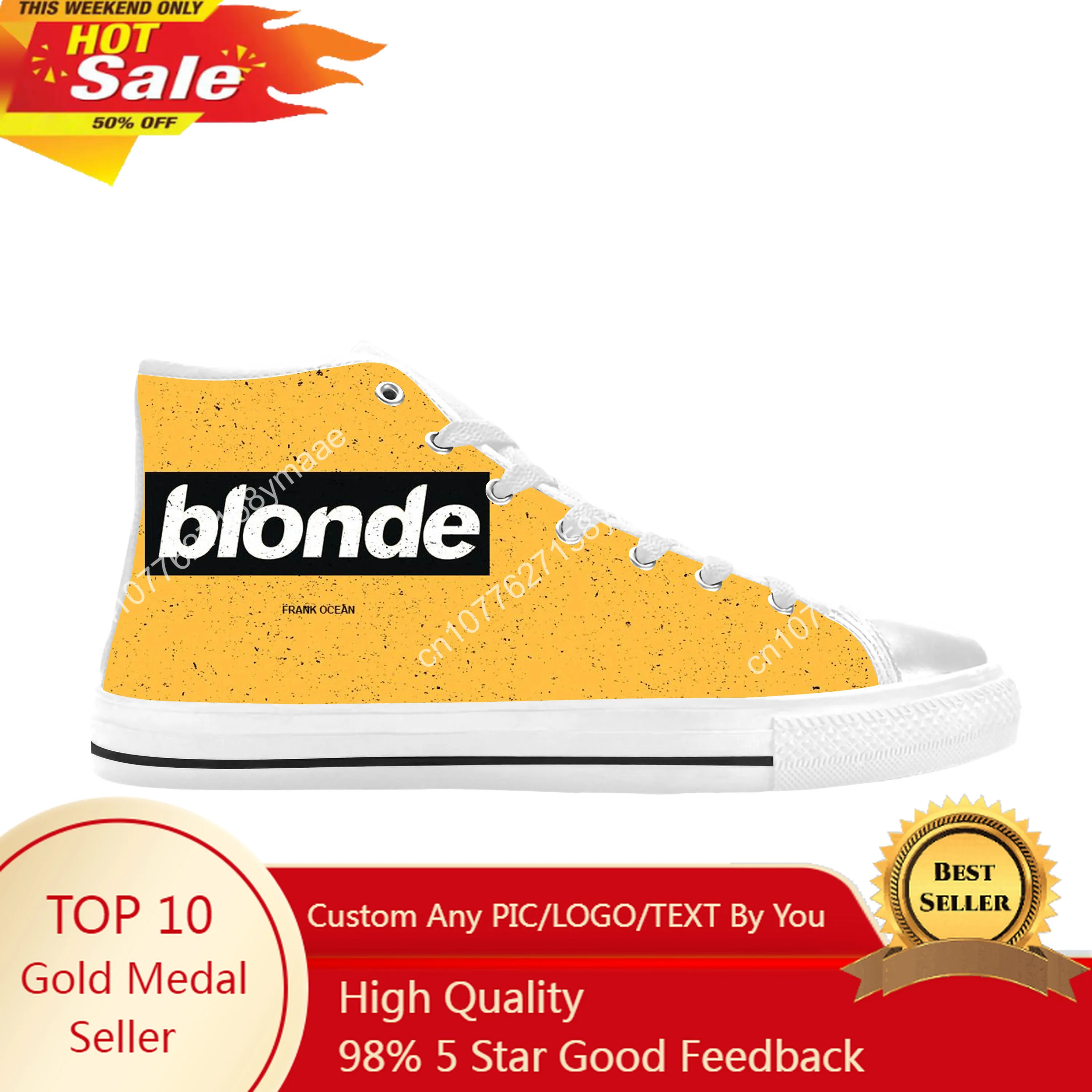 

Oceans Blond Blonde Music Singer Album Frank Cool Casual Cloth Shoes High Top Comfortable Breathable 3D Print Men Women Sneakers