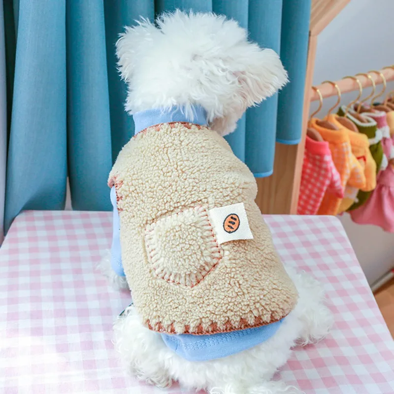 

Vintage Wool Knitted Dog Vest Stylish Warm Pet Jacket Simple Solid Color Puppy Coat Outdoor French Bulldog Clothes Pet Jumper