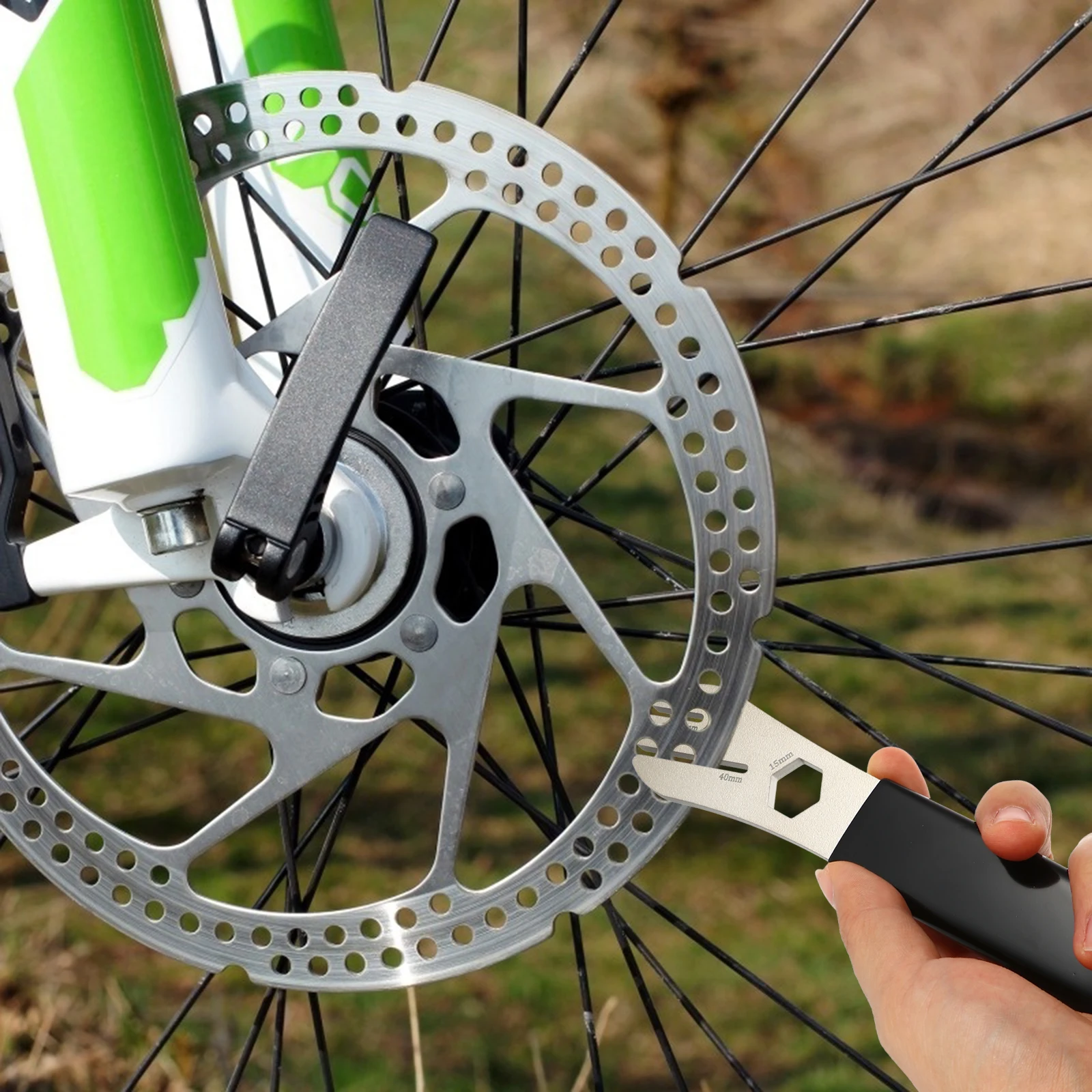 

Disc Brake Wrench Repair Tool Home Bike Adjustable Spanner Stainless Steel Plastic Clamping Durable Versatile for Riding