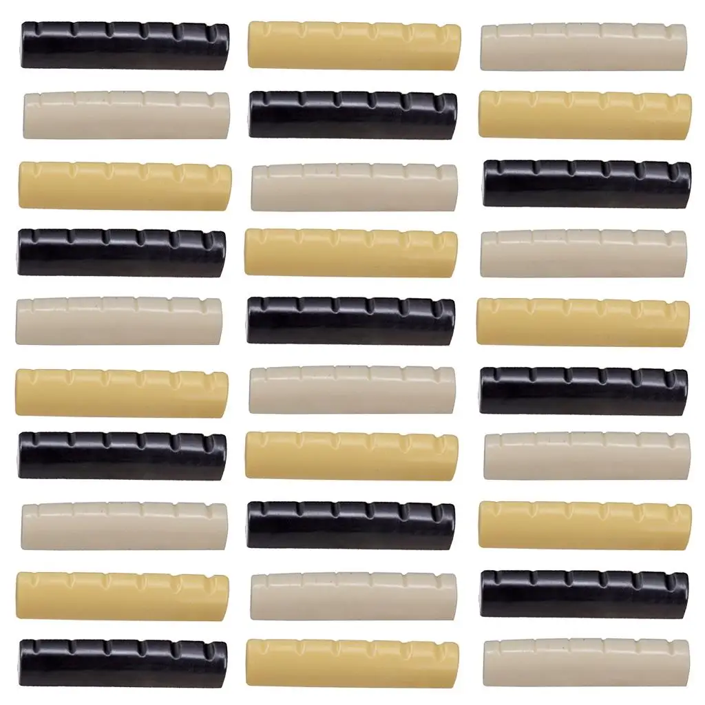 

Пластиковая 6-струнная гитарная шлицевая гайка для акустической гитары, 43x6x8,2 мм, 20 шт.