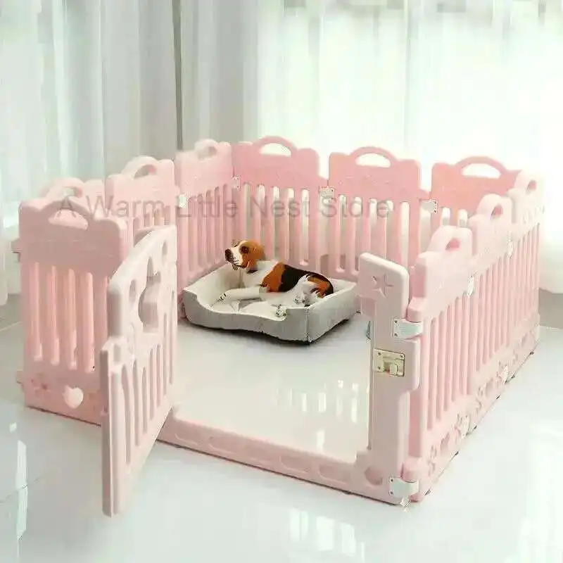

Modern Plastic Dog Houses Safety Dog Fence Home Pet Cat Kennel Small Dogs Indoor Isolation with Toilet Dog Cage Pet Supplies