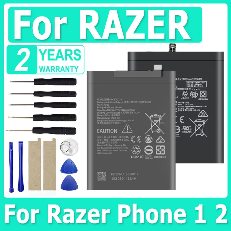 

High Quality 3.85V 4500/5400mAh RC30-0215 RC30-0259 Battery For RAZER Phone 1 2 Bateria 1005004290866769 + Tool