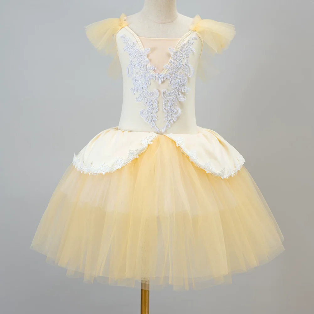 プリンセスガールバレエドレス衣装子供服夏ダンスクラシックチュチュ子供バレエレオタードステージガールズドレス-vestido