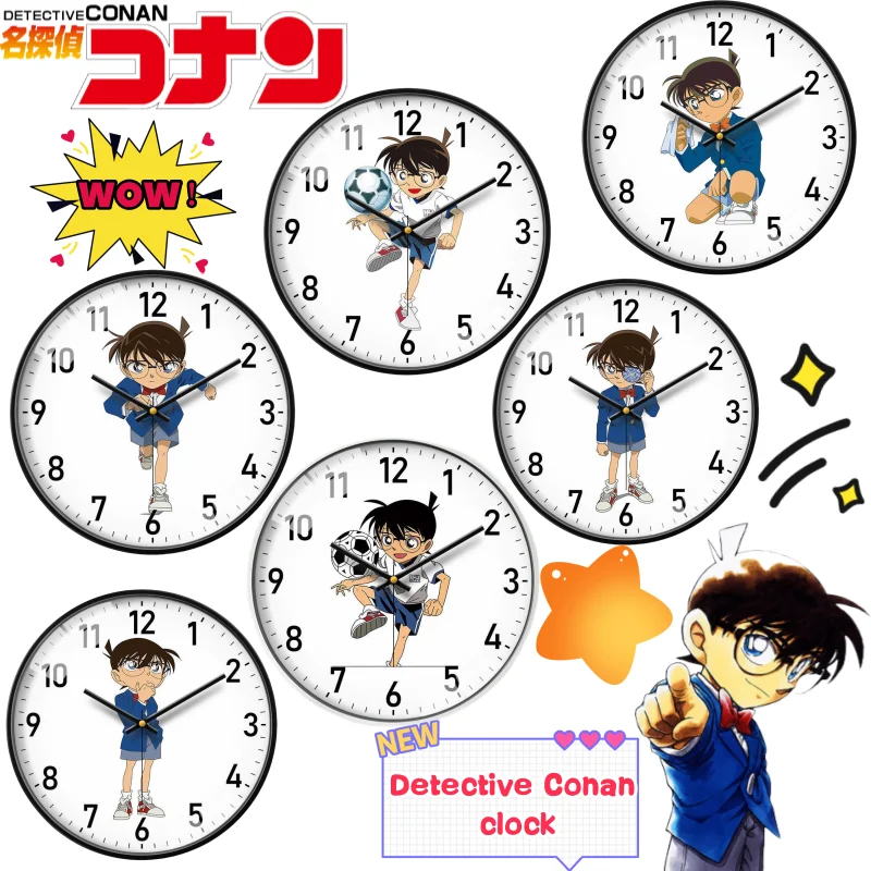 

Новые часы «детектив Конан», креативные дорогие настенные часы «сделай сам», с мультяшным принтом для спальни мальчиков, бесшумные подвесные часы без сверления