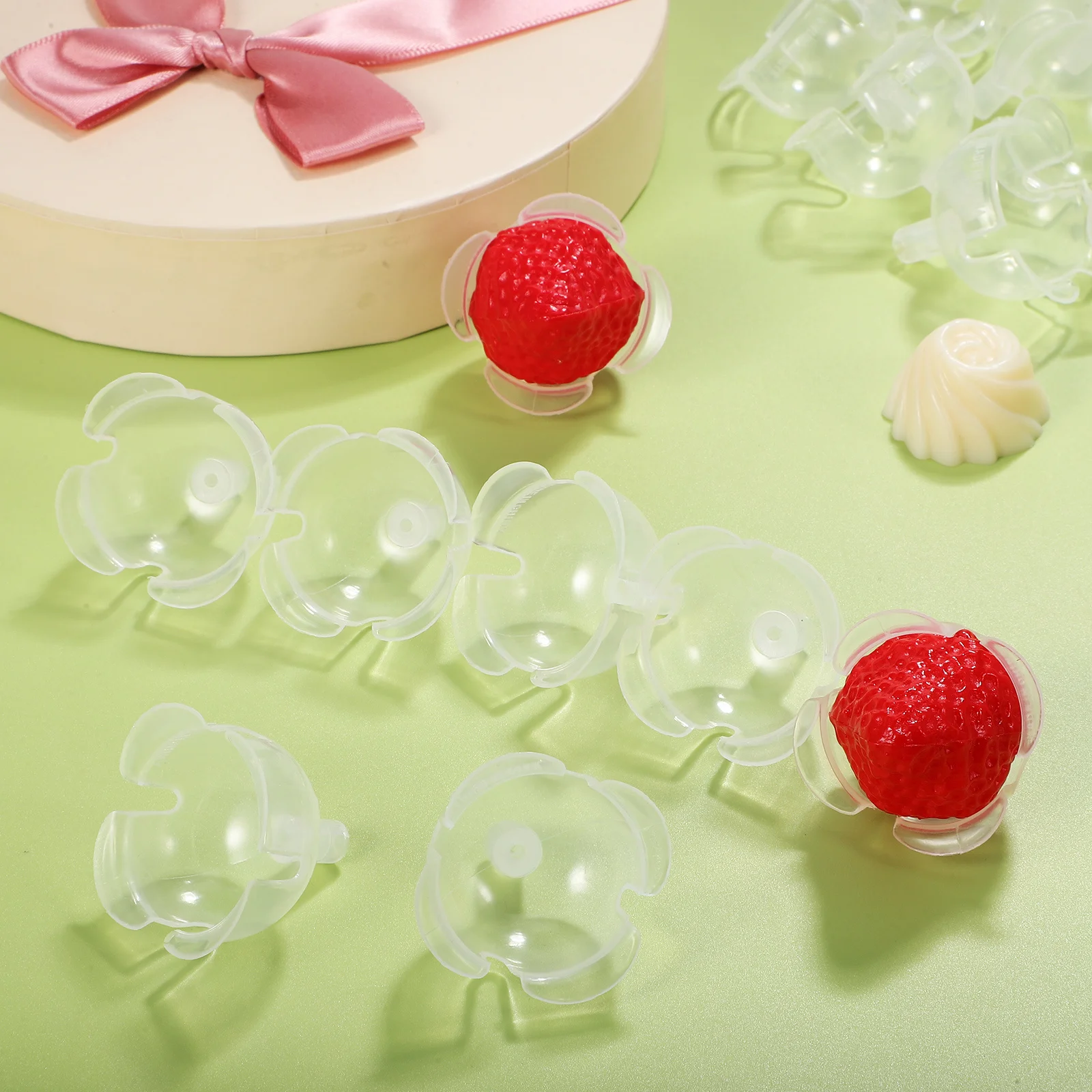 

100pcs Clear Chocolate Ball Holder Round Tray For Diy Candy Bouquet Chocolate Base Support Baking Decoration Tool