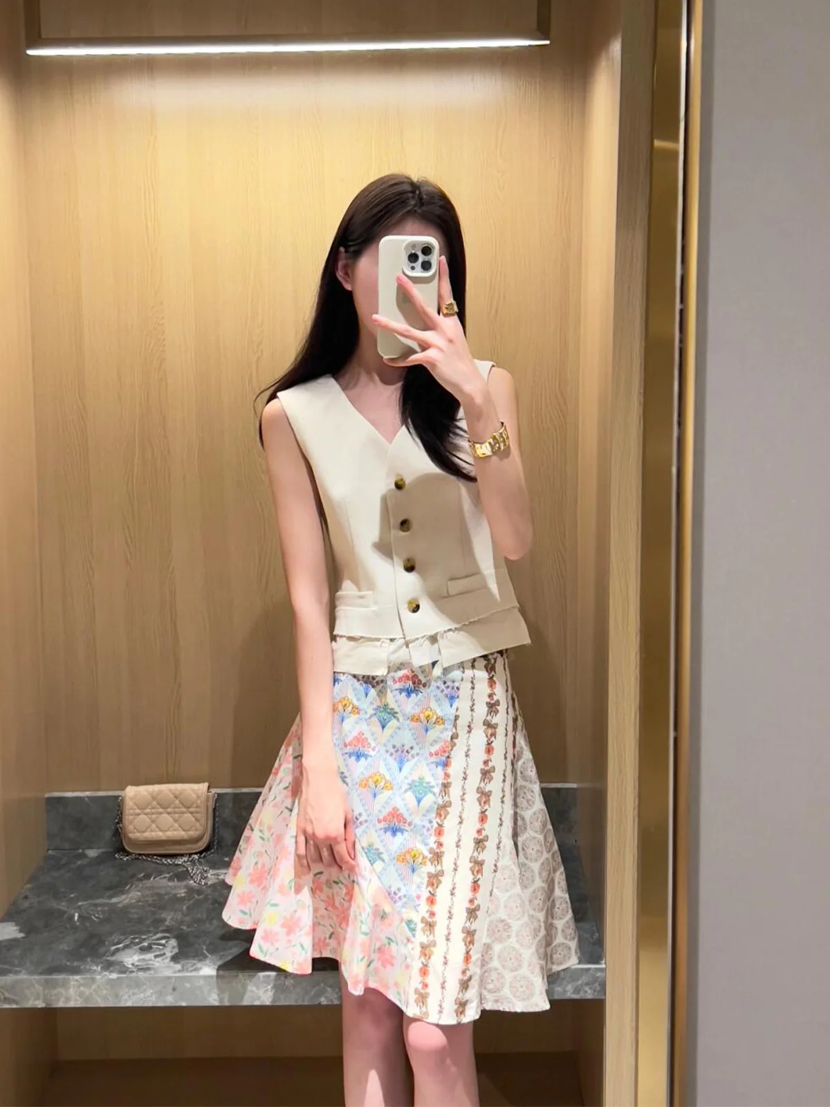 

Print A-Line Skirt High Waist Design Sensation Small ence Alluring Ci Commute Casual Wear Touring op