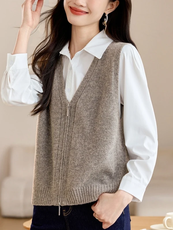 Korean Style Heavy Industry Design 3D Knitted Ball Vest Women's Autumn Winter Sweet Atmosphere Layering Sleeveless Top