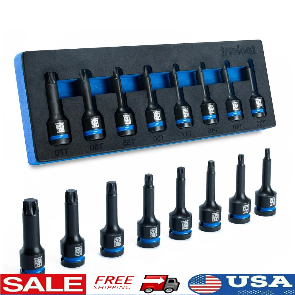 Heavy Duty Impact Torx Bit Set 8pcs T30-T70 1/2