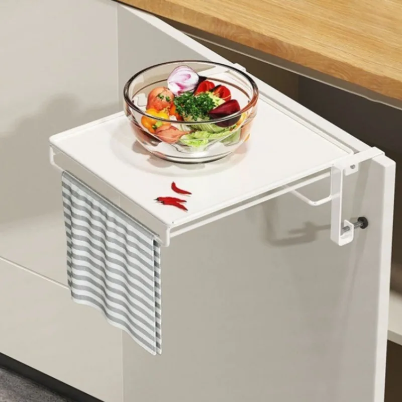 

Extension Bathroom Storage Rack Carbon Steel Durable Folding Kitchen Fixed Hanging Shelf Cabinet Side Bathroom Accessories