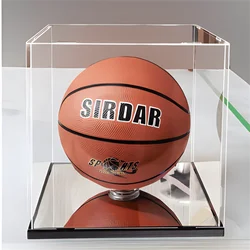 1 acrylic assembly display box, football and basketball display collection, (complimentary circular base accessory * 1)