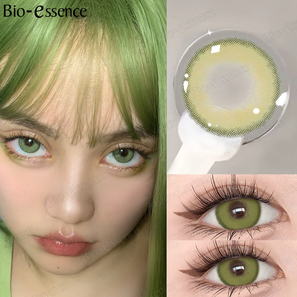 Bio-essence 1 Paar farbige Kontaktlinsen für Augenlinsen Pattaya Blue Kontaktlinsen Hochwertige natürliche Kontaktlinsen Jahres – Detail 25