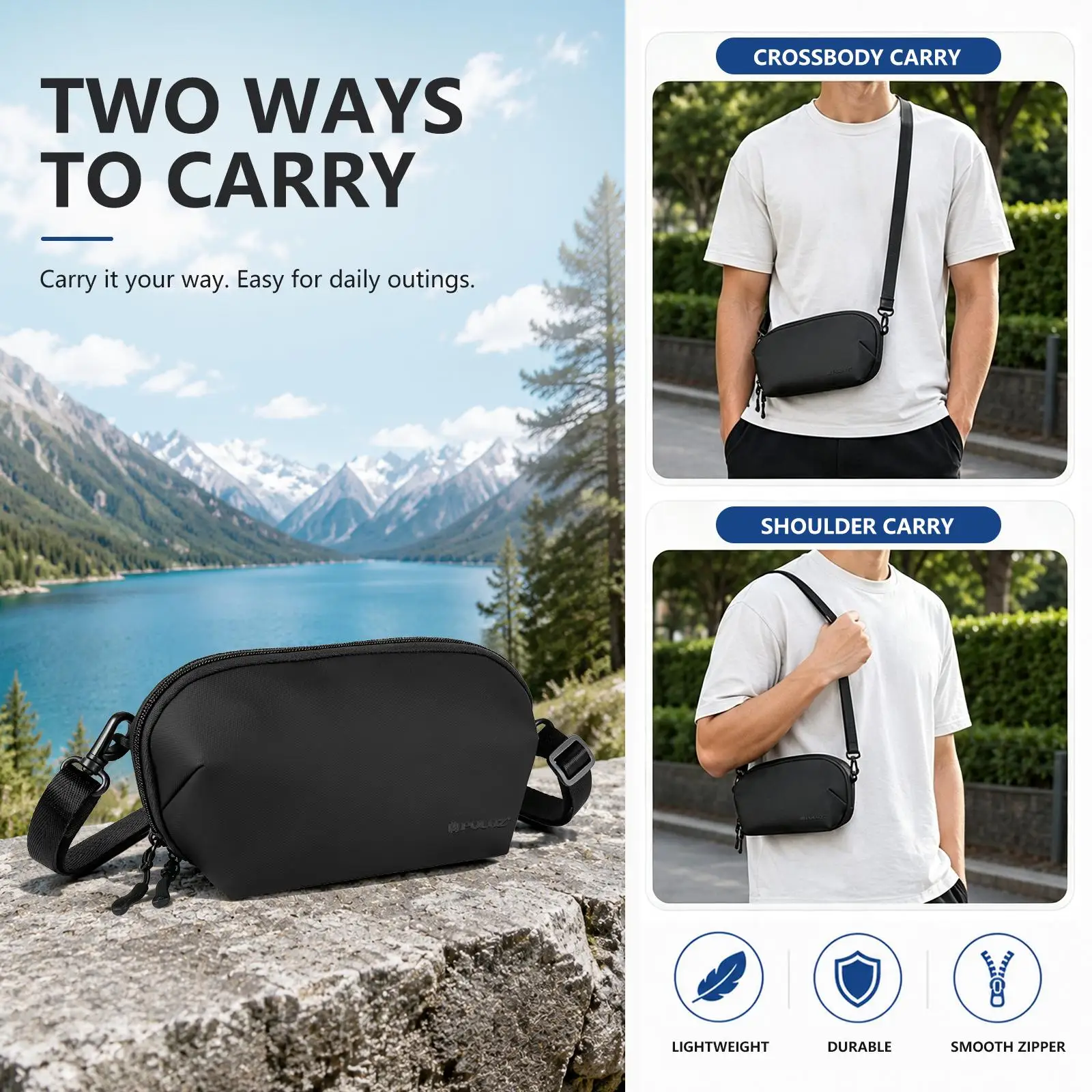 Torba na aparat cyfrowy PULUZ z paskiem na ramię do DJI Osmo Pocket 4 3 Xtra Muse, Insta360 Luna Ultra i innych akcesoriów — zdjęcie produktu 6