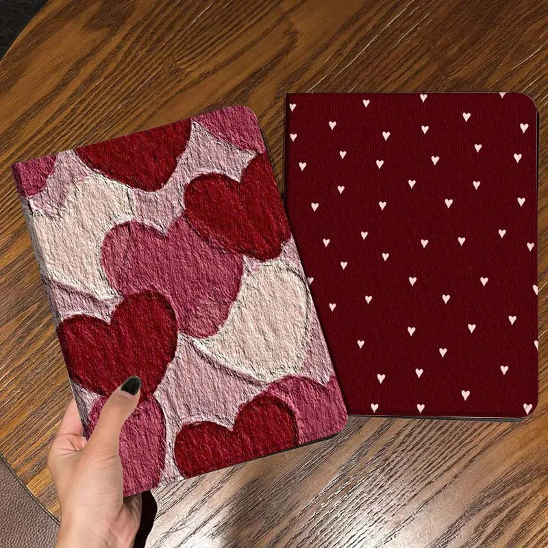 

Creative Color Love Heart Art For iPad Pro Air Mini 2 3 4 5 6 7 6th 7th 10th 11th 10.2 9.7 10.5 11 Foldable Tablet Case Gift