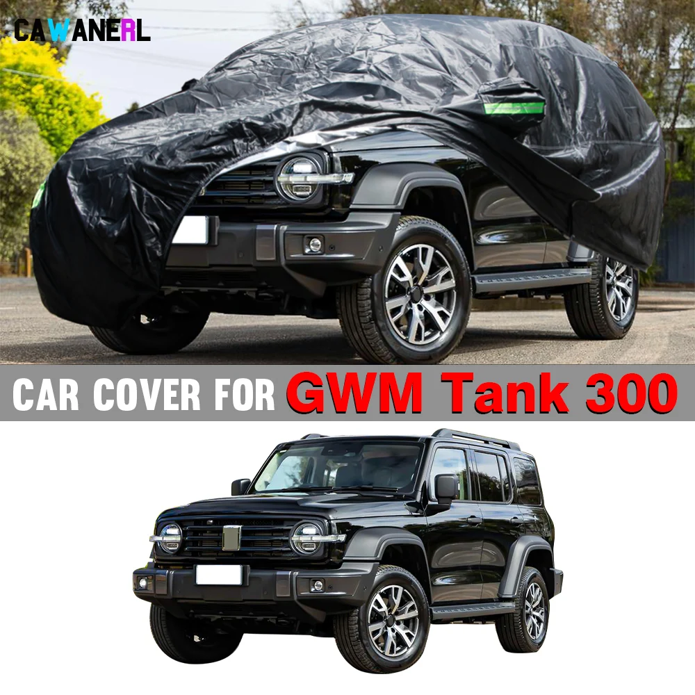 

Waterproof Black Car Cover Sun Shade Anti-UV Rain Snow Ice Protection Windproof Cover For GWM Wey Tank 300 330 2020-2026