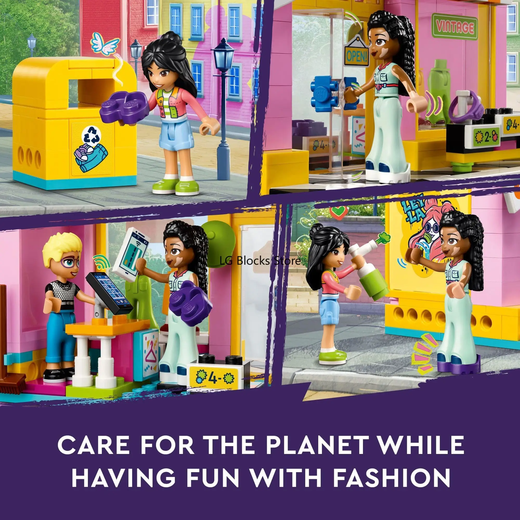 LEGO Friends Vintage Fashion Store, Social-Emotional Toy, Buildable Model, Role-Play for Kids Aged 6 Years Old and Up 42614