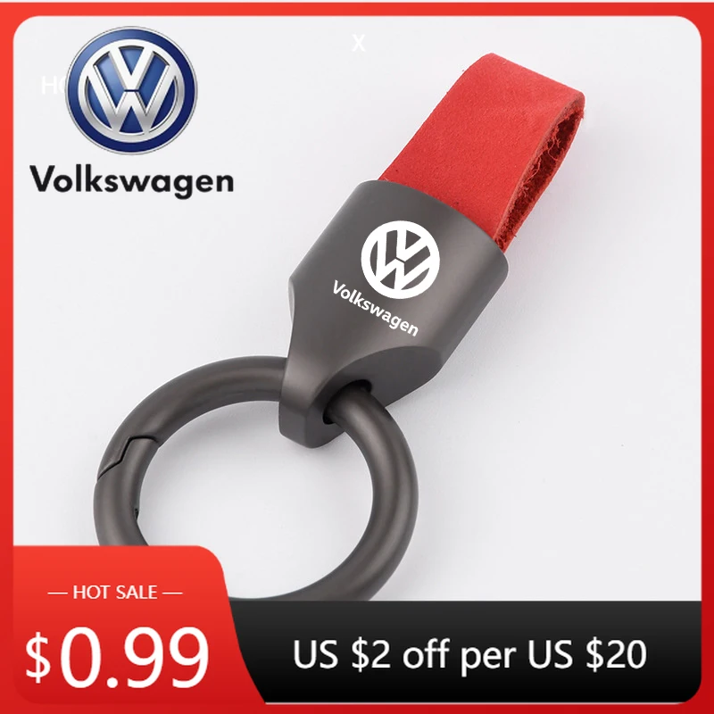 

Металлический/кожаный брелок-эмблема для автомобилей VW Volkswagen Golf Polo Passat Touran Jetta, аксессуар для ключей