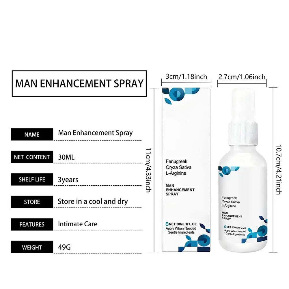 1-5pcs 30ml Men's Enhancement Spray Fast-Acting Quickly Boosts Performance Gently Cares Sensitive Skin For Men's Intimate Areas