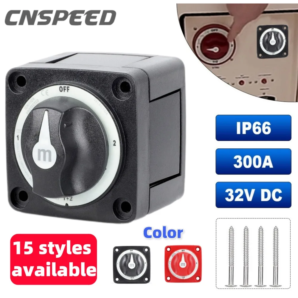 CNSPEED Selector Marine Isolator Disconnect Rotary Switch 2 3 4 Position Battery Mass Switch for Camper RV Truck Boat Caravan