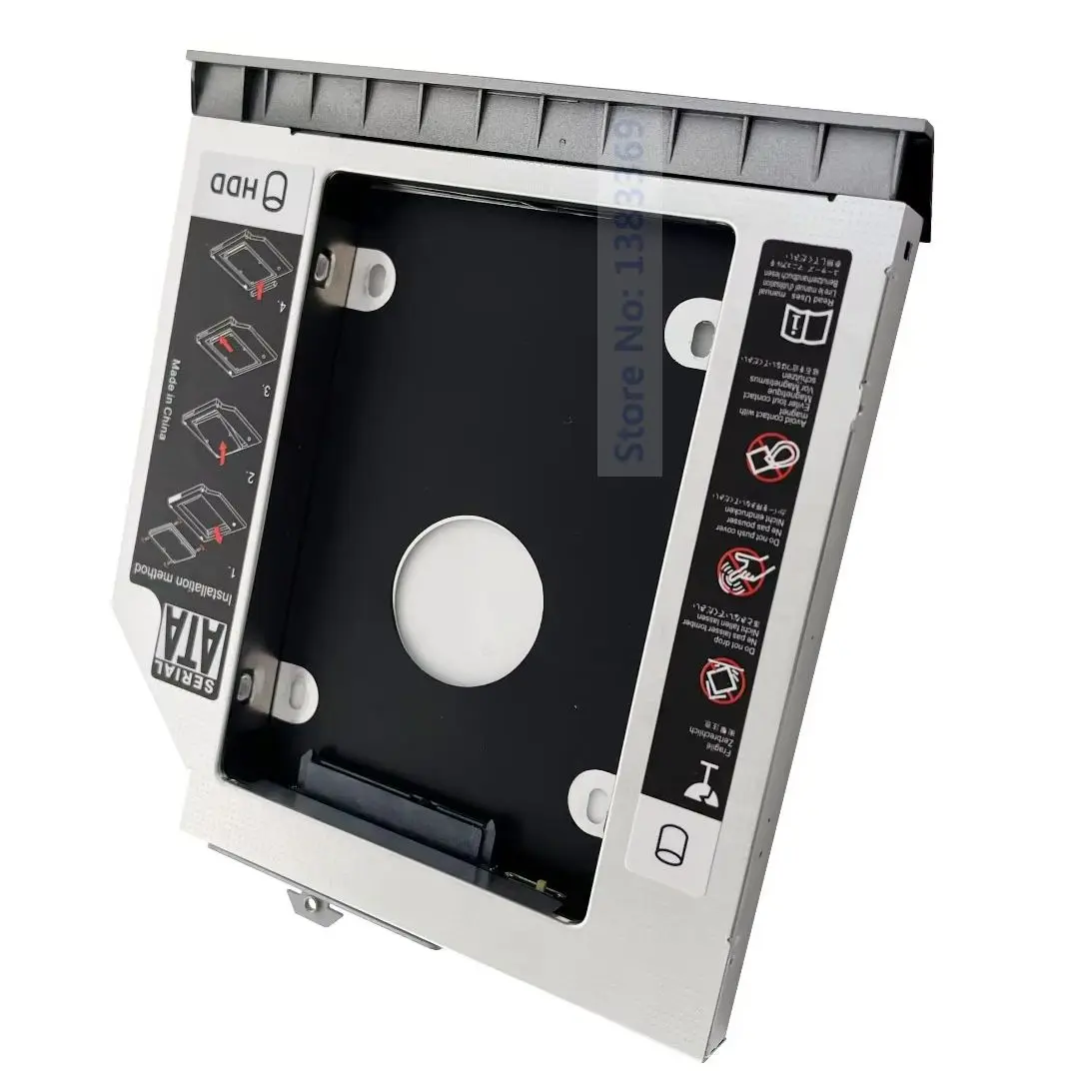 With Bezel Bracket 12.7mm 2nd HDD SSD SATA Hard Drive Optical Bay Caddy Frame Bracket for HP EliteBook 8460P 8460W 8470P 8470W