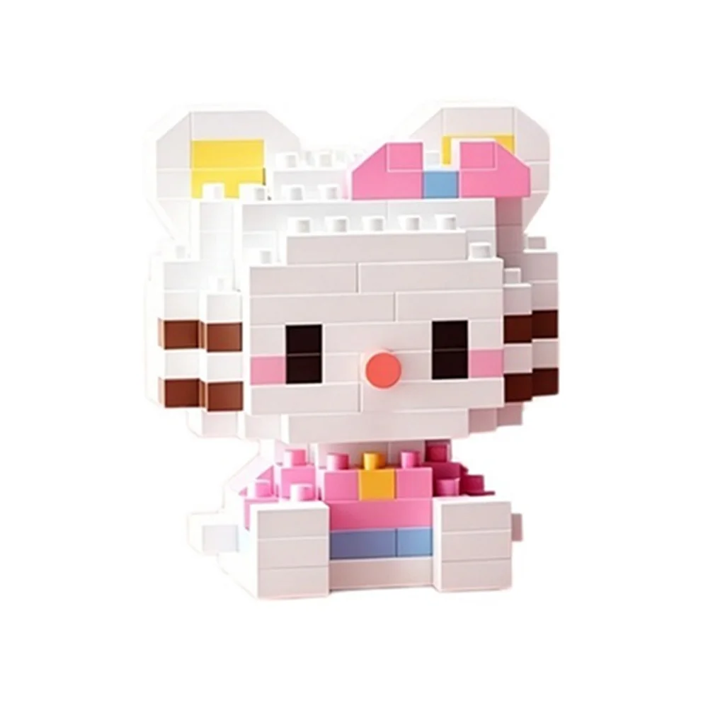 Sanrio Hello Kitty Kuromi My Melody Cinnamoroll Bausteine Cartoon-Figuren Ziegel Kinder-Bauspielzeug Modell Geschenk