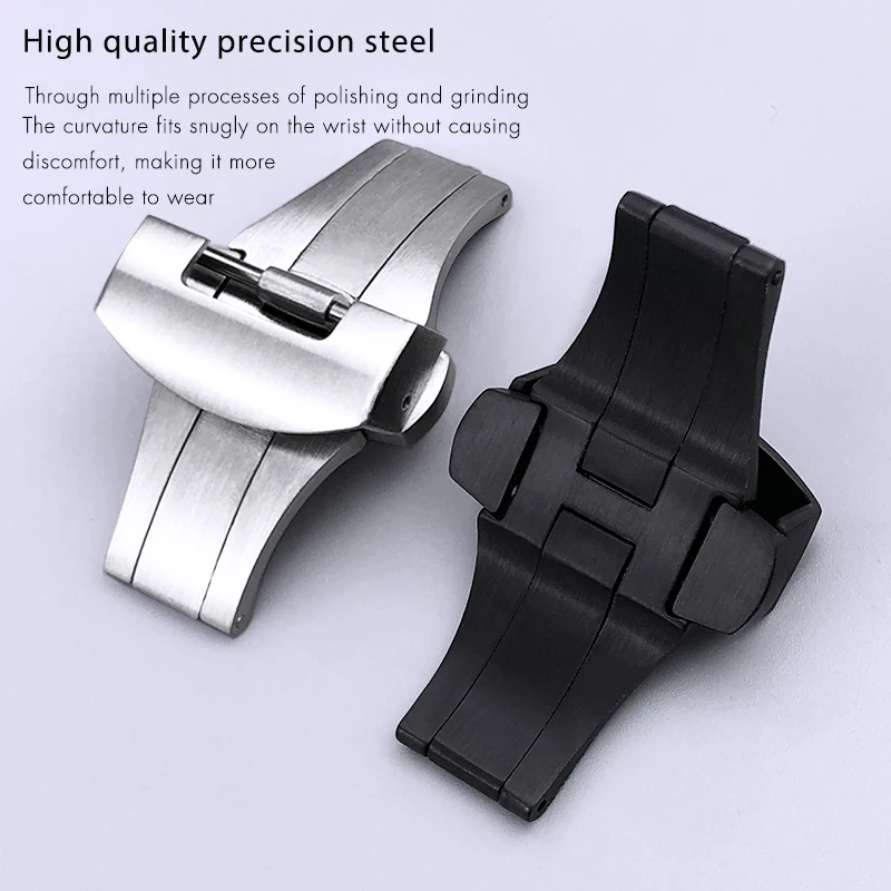 20mm 22mm 316L Stainless Steel Butterfly Watch Buckle Fit for Panerai PAM Matte Folding Clasp Metal Screw Pin Buckle