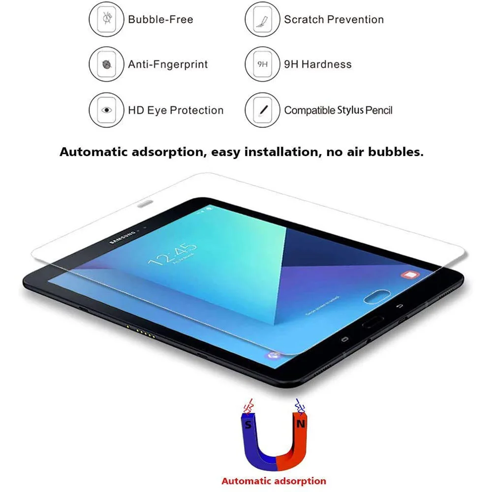 (3 Pack) Tempered Glass For Samsung Galaxy Tab S2 S3 9.7 2017 SM-T810 SM-T815 SM-T820 SM-T825 Tablet Screen Protector Film