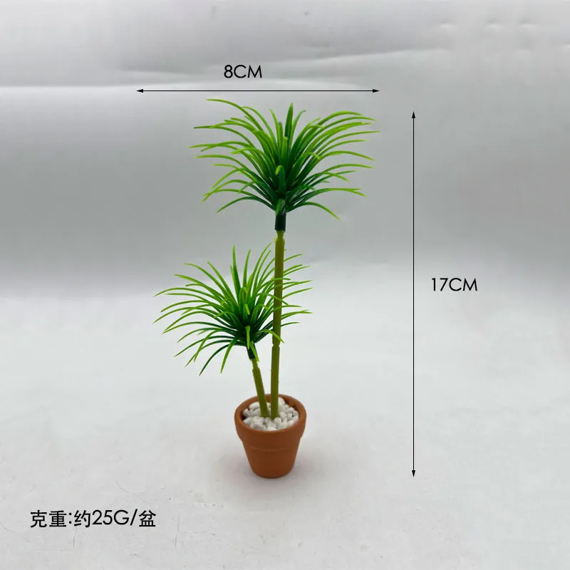 Mini Artificial Dragon Blood Tree Potted Plant Model Miniature Ceramic Pot Green Plant Decoration Desktop Dollhouse Ornament